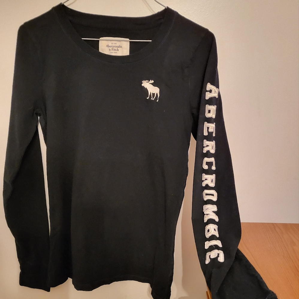 Abercrombie & Fitch Navy Blue Long Sleeve Shirt